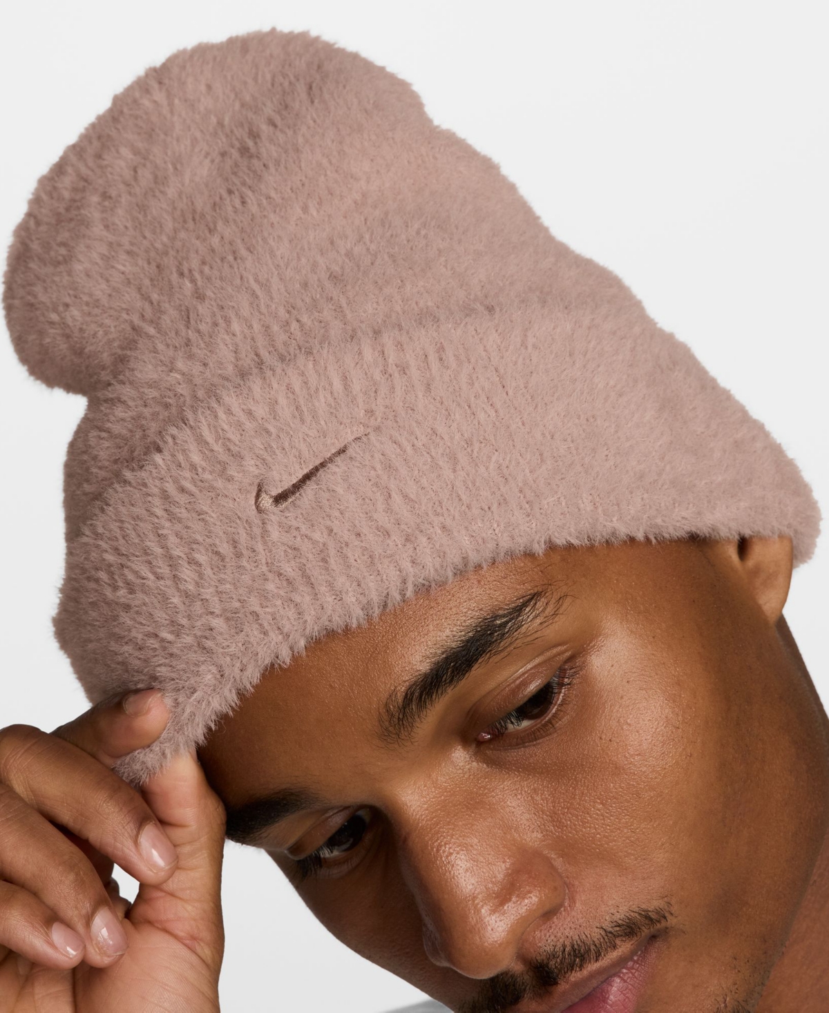 Nike Men's Peak Embroidered Logo Crown Beanie In Brown