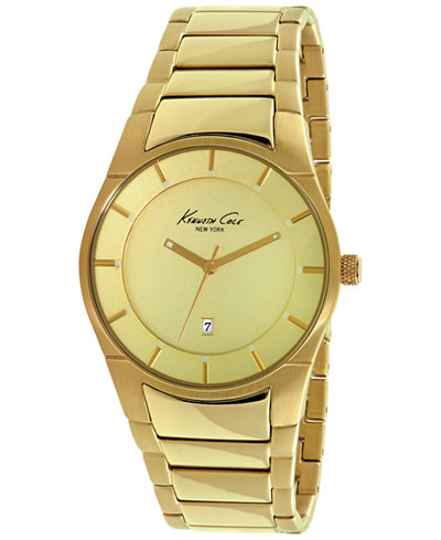 Kenneth Cole New York Men's Gold-Tone Ion-Plated Stainless Steel Bracelet Watch 42mm 10027726