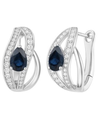 Emerald (5/8 ct. t.w.) and Diamond (1/3 ct. t.w.) Drop Earrings in 14k Gold (also in 14k White Gold Sapphire & 14k Gold Ruby)