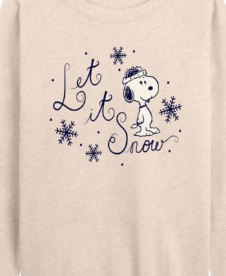 Plus Size Peanuts Let It Snow Graphic Pullover Top