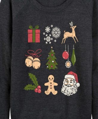 Plus Size Christmas Icons French Terry Long Sleeve T-Shirt