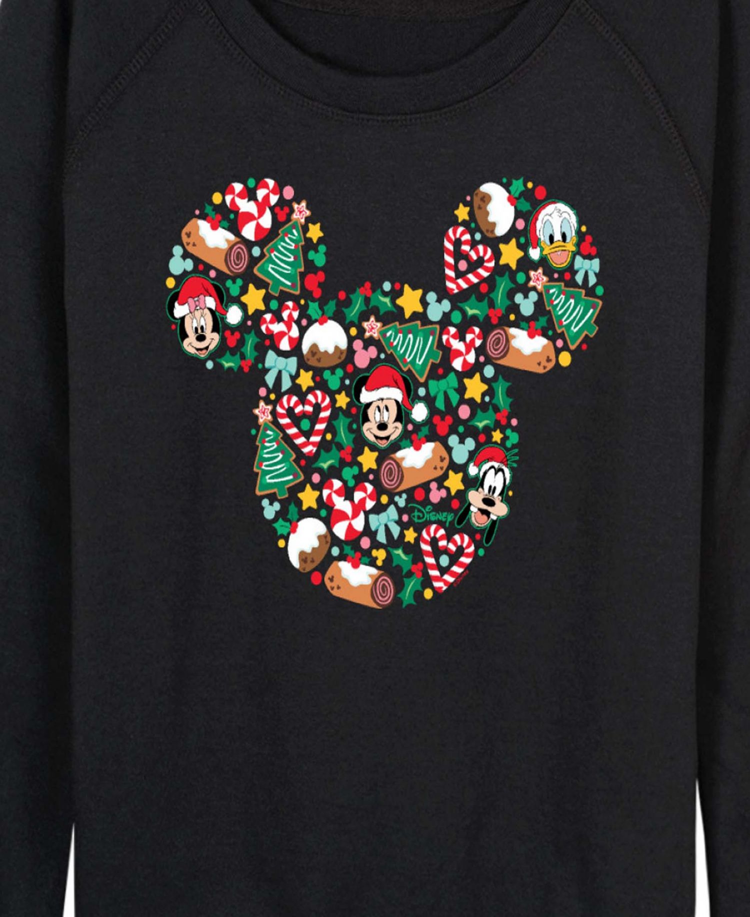 Plus Size Disney Mickey and Friends Christmas French Terry Long Sleeve T-Shirt