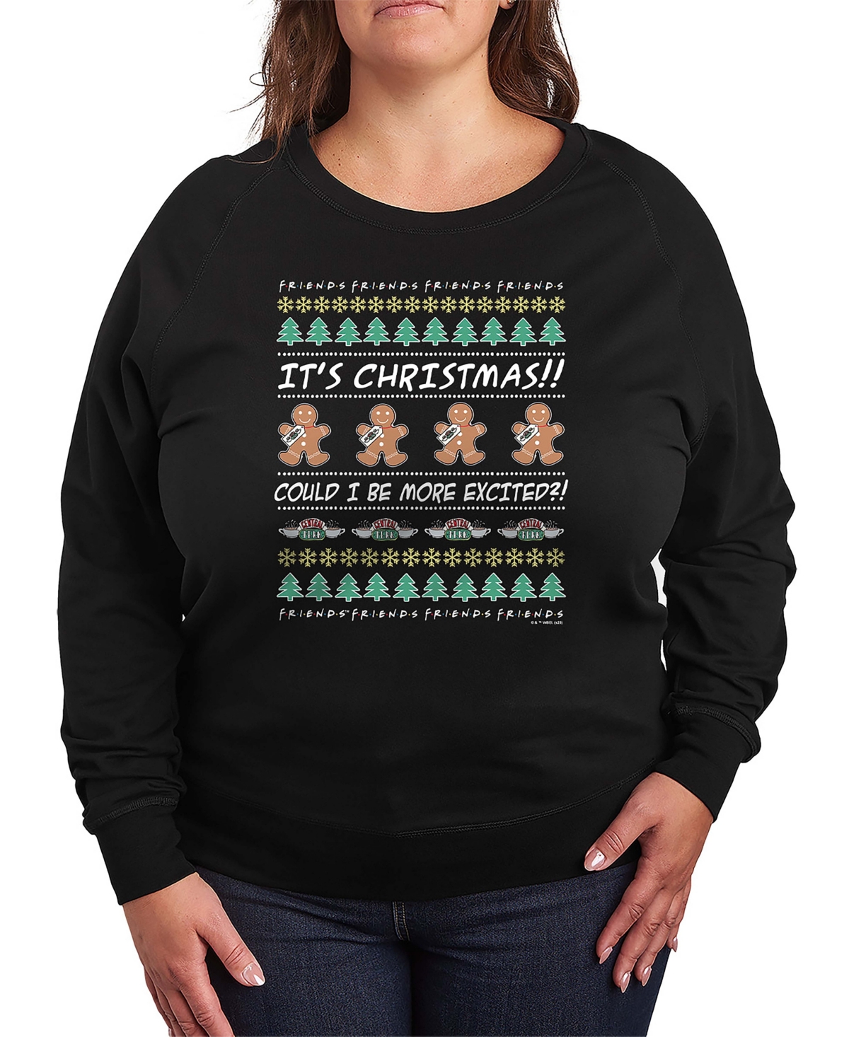 Hybrid Apparel Friends Christmas More Excited Women's French Terry Long Sleeve Shirt