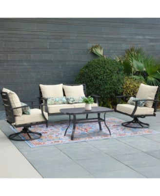 22'' x 24'' Outdoor Deep Seat Chair Cushion Set Olefin Fabric Slipcover and Sponge Foam (Set of 2 Seats, 2 Backs, 2 Pillows)