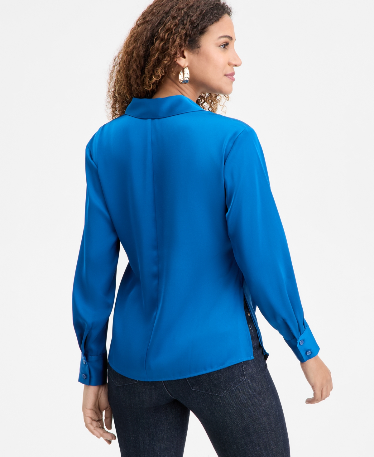 Inc International Concepts Women's Surplice Wrap Top, Macy's Exclusive In Blue