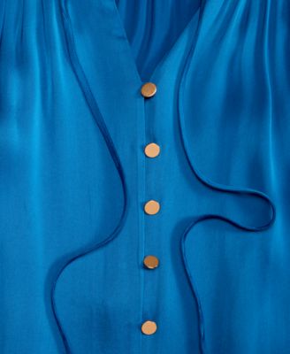 Women's Tie-Neck Puff-Sleeve Blouse, Macy's Exclusive