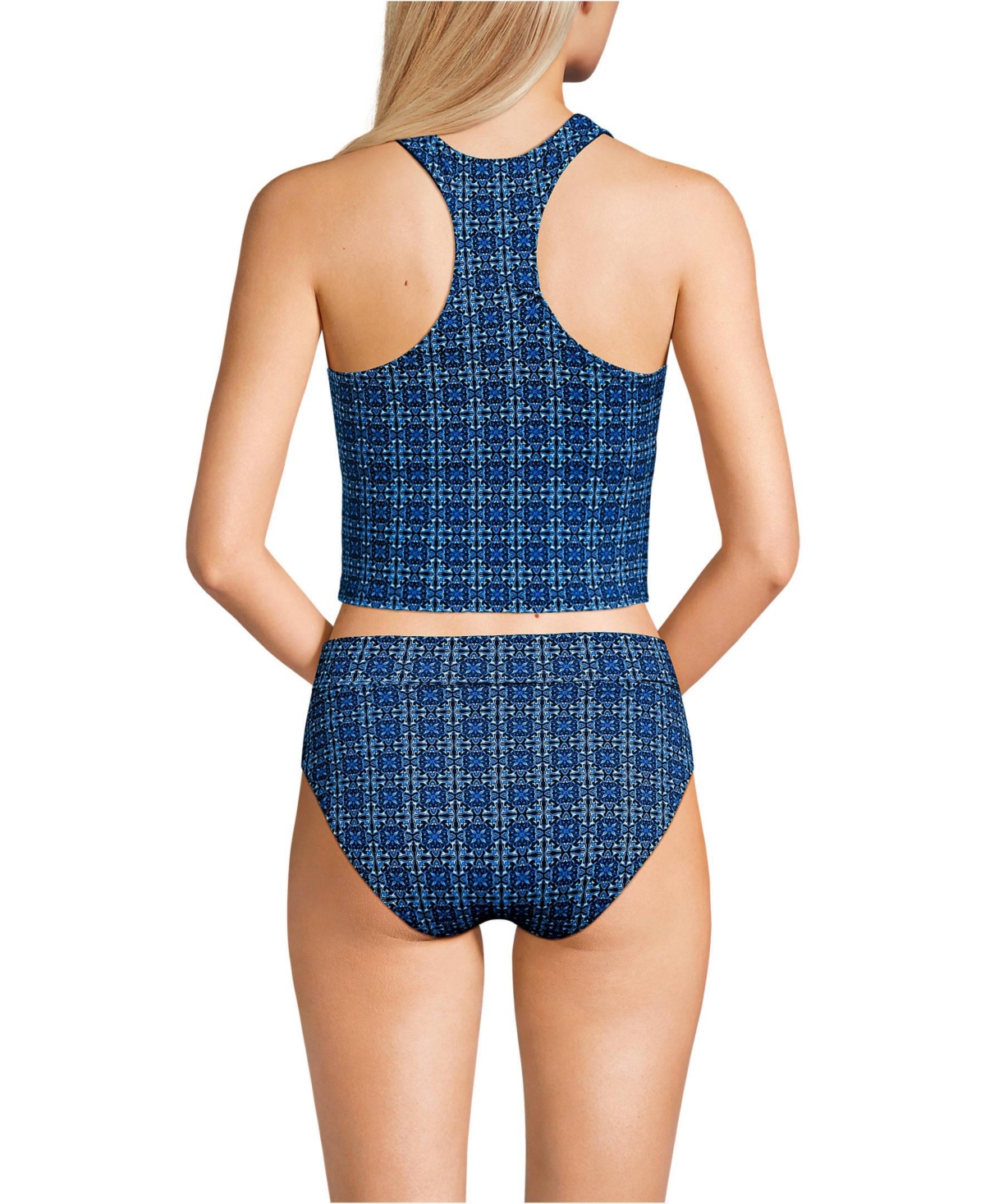 Lands' End Women's High Neck Racerback Midkini Top