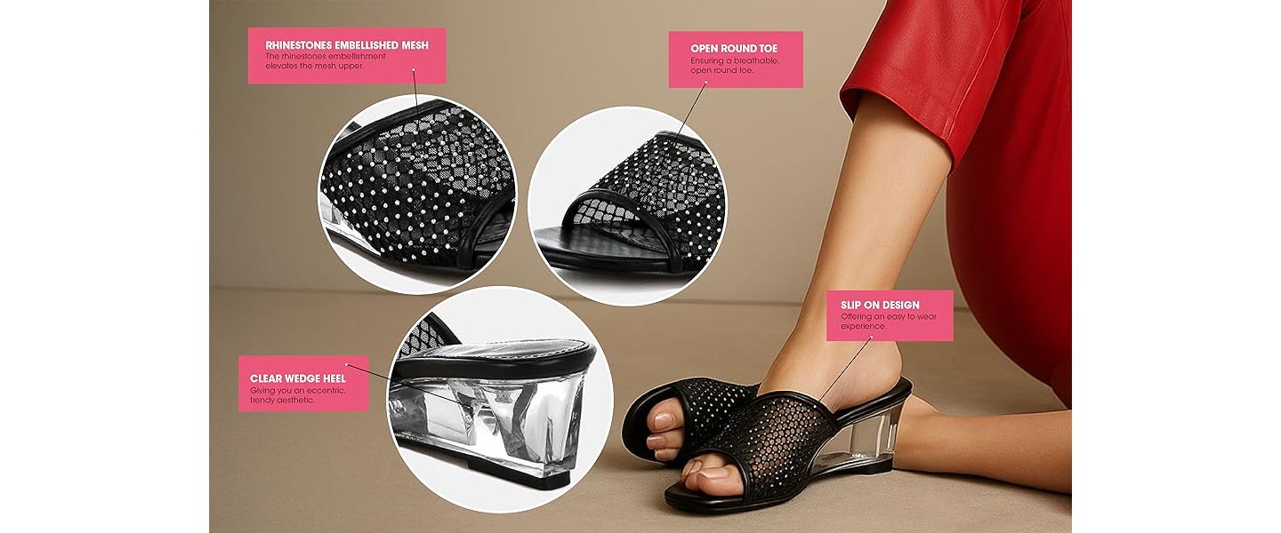 Женские сандалии London Rag Tempra Mesh Clear Heel Wedge, цвет: Бежевый сетчатый — фото 6