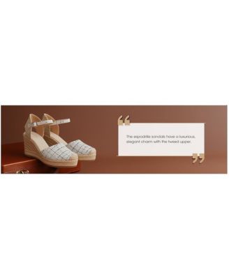 Womens Regatta Tweed Round Toe Woven Wedges