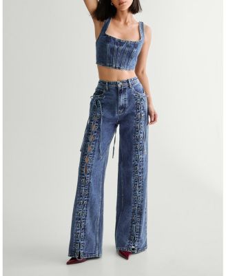 Women's Lace Front Detail Jean