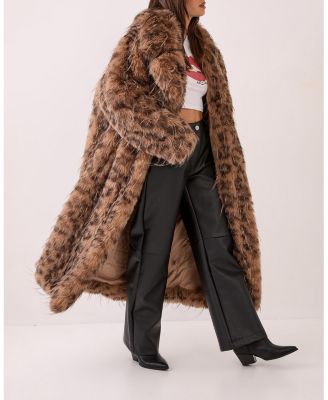 Faux Fur Longline Coat
