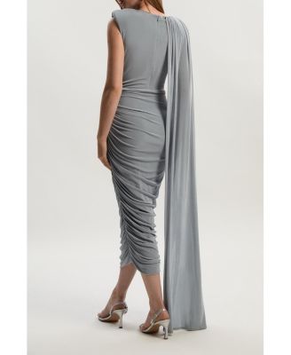 Women's Slinky Crepe Scarf Maxi Dress