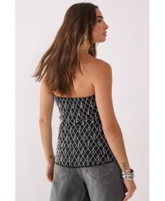 Droplet Embellished Longline Bustier Top