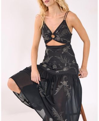 Ring Cut Out Volume Maxi Dress