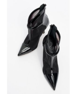 Grove Patent Back Zip High Heel Mesh Boot (Women