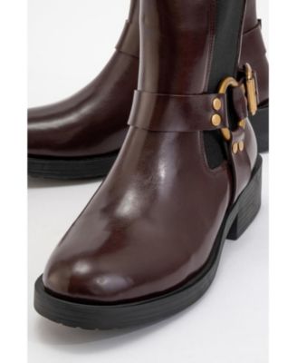 Stone Buckled Zip Ankle Boot (Women)