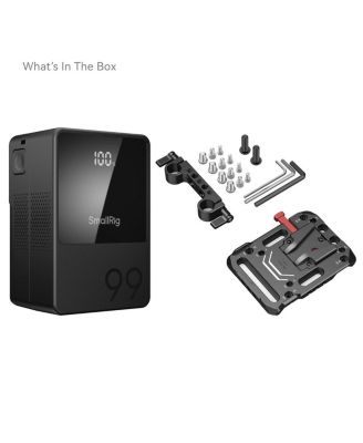 VB99 Mini Rechargeable V-Mount Battery with 15mm Dual Rod Clamp Battery Plate