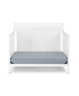  Classic White 4-in-1 Convertible Crib with Sleek Lines and Toddler Bed Conversion