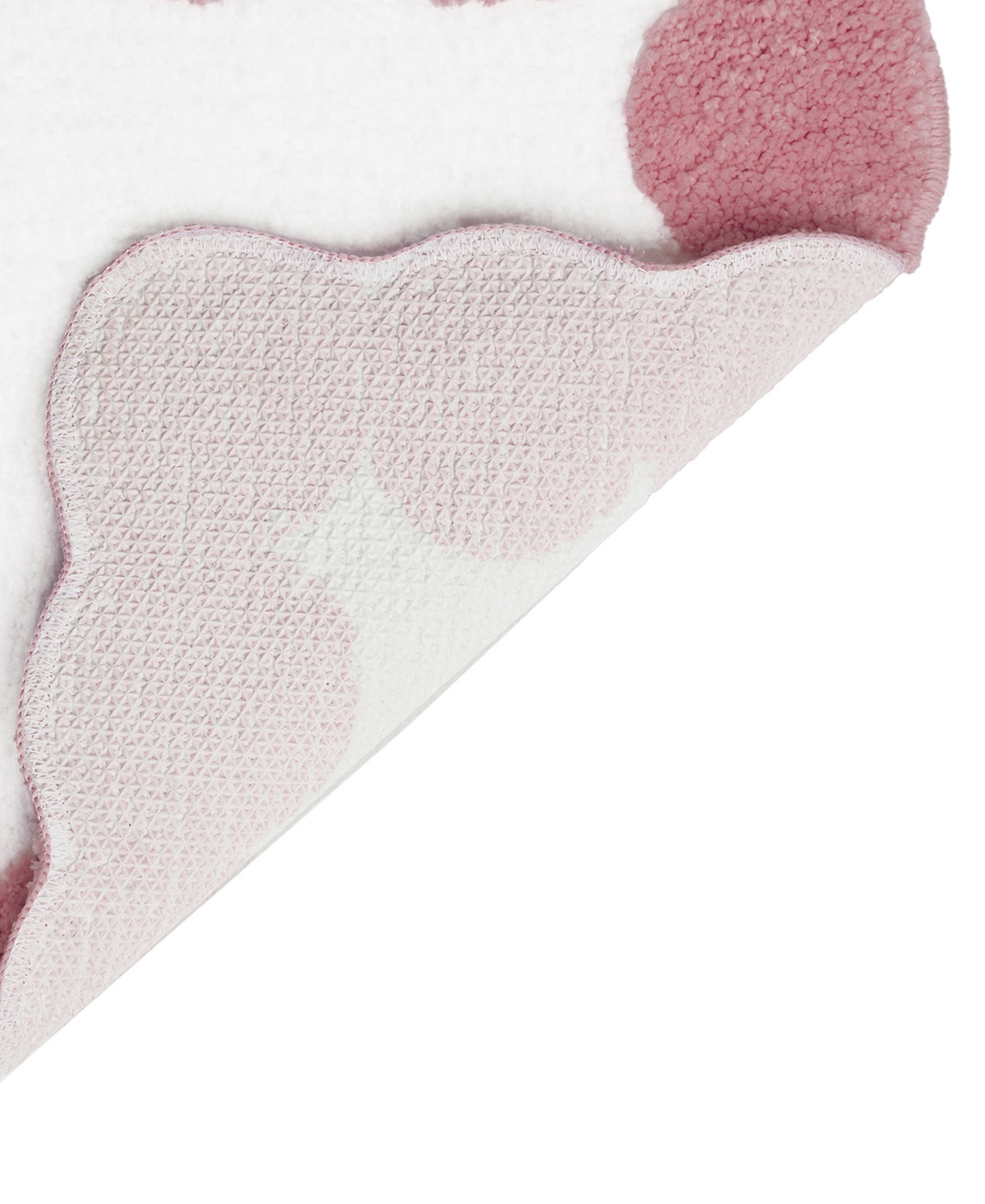Vcny Home Dotted Edge Tufted Bath Rug, 18" X 27" In Pink