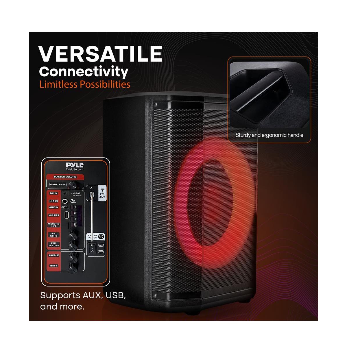 Pyle 8 True Wireless Portable Bluetooth Speaker with Tripod Stand (PPHP868ST)