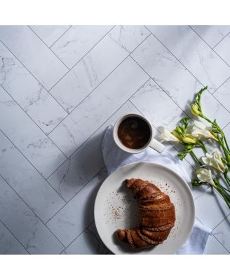 Duo Board - 24x24" Double Sided Surface Board, Zigzag Marble White/Black