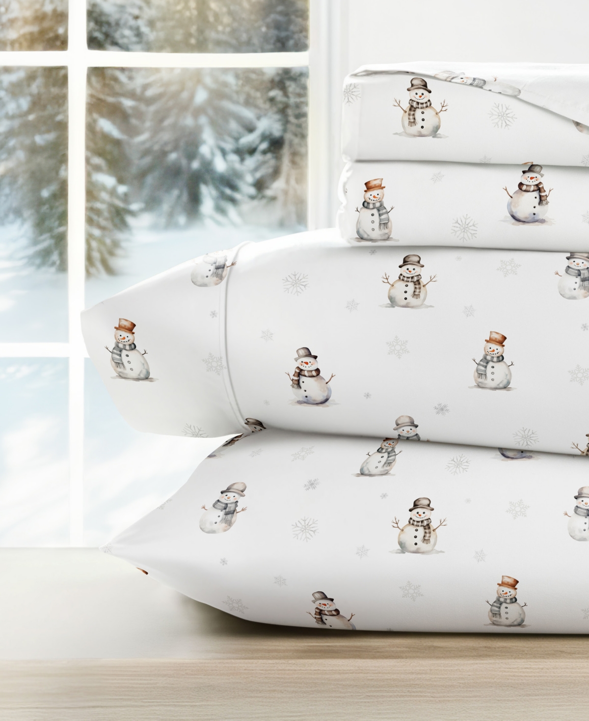 Ienjoy Home Holiday Pattern 4-pc. Sheet Set, King In White