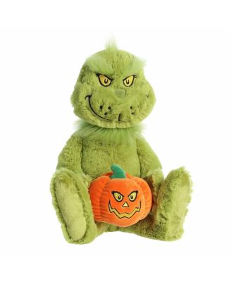 Medium Jack-O-Lantern Grinch Dr. Seuss Spooky Plush Toy Green 10.5"