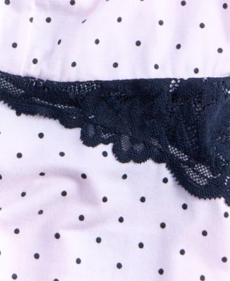 Women's Knit Lace-Trim Short Pajama Set