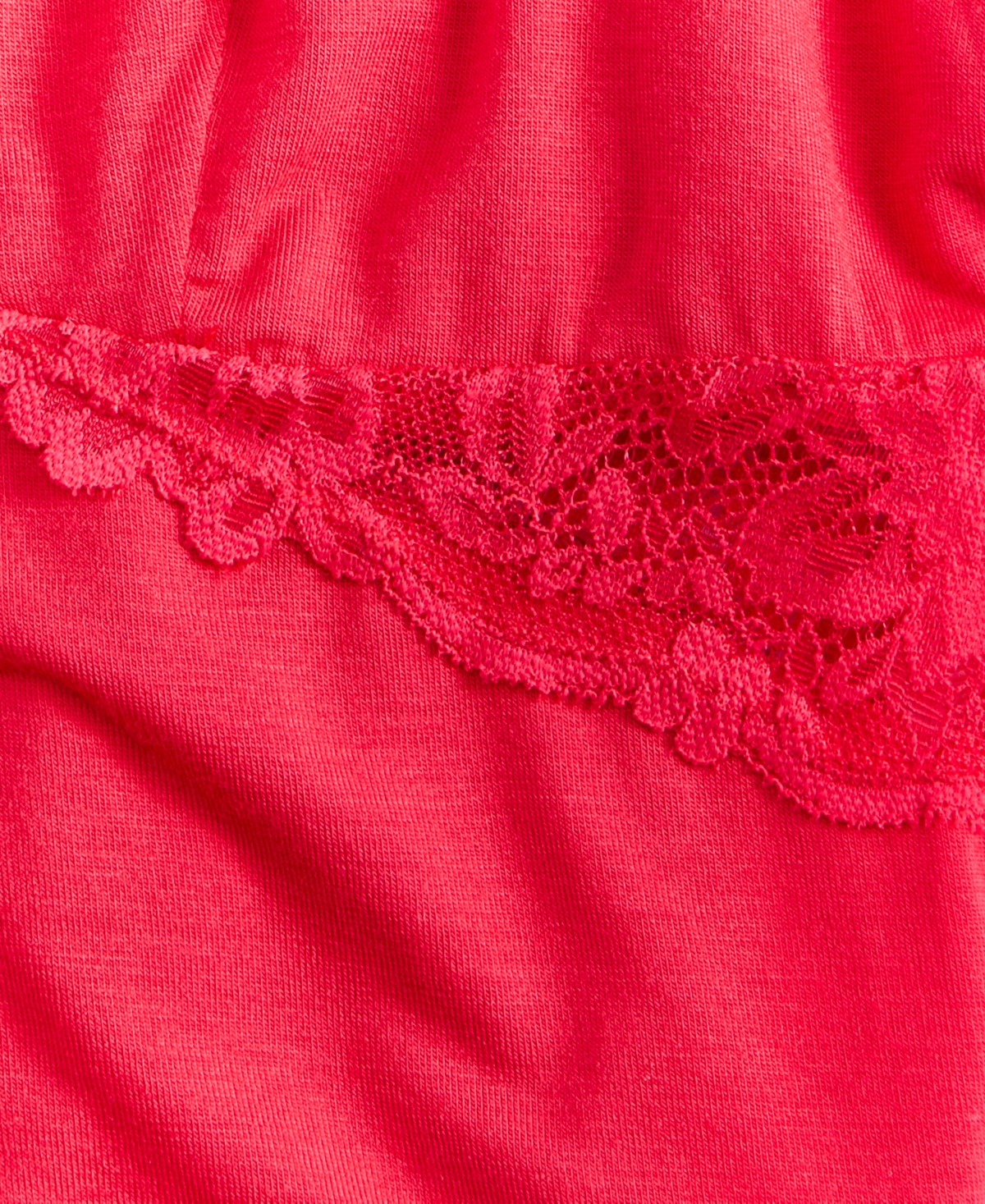 Inc International Concepts Women's Knit Lace-trim Short Pajama Set, Exclusively At Macy's In Red