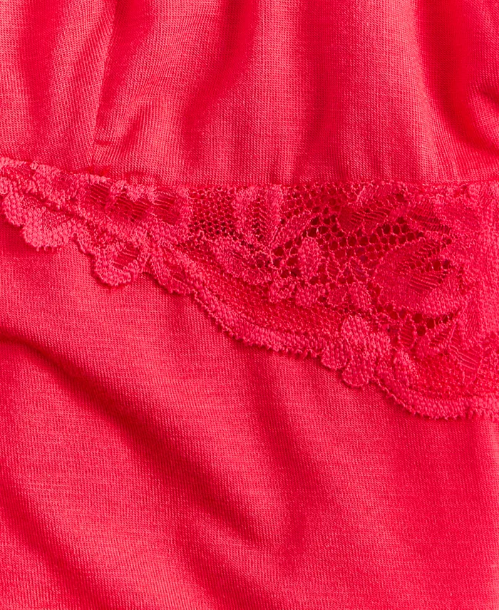Women's Knit Lace-Trim Short Pajama Set - thumbnail 2
