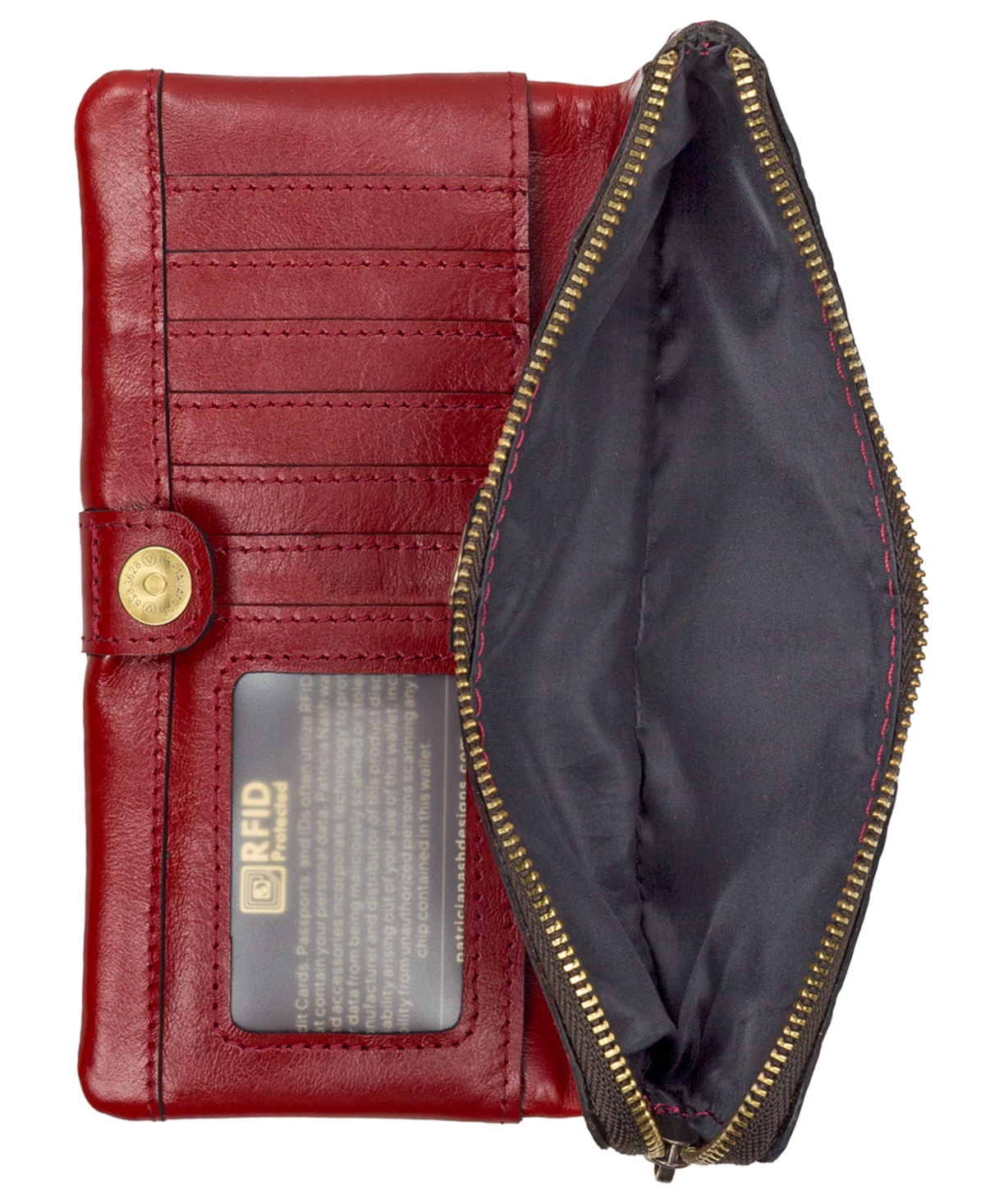 Patricia Nash Prassa Bark Leaves Textured Wallet In Red