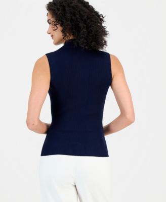 Women's Sleeveless Mock-Neck Sweater