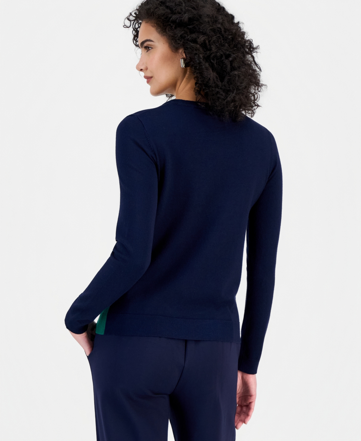 T Tahari Women's Colorblocked Crewneck Sweater