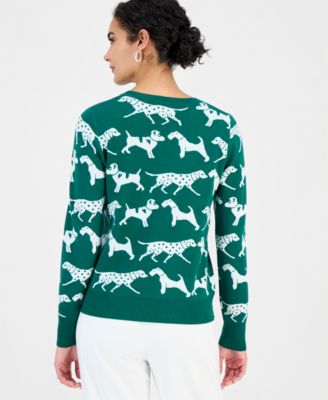 Women's Dog Jacquard Crewneck Sweater