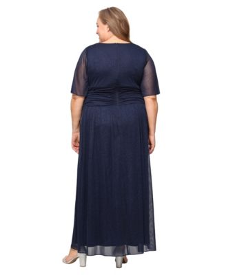 Plus Size Long -Neck A-Line Dress