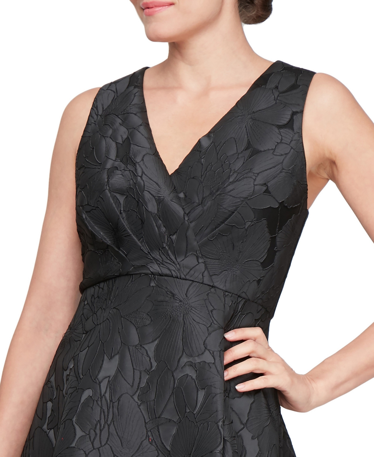 Sl Fashions Petite Sleeveless High Low Dress In Black