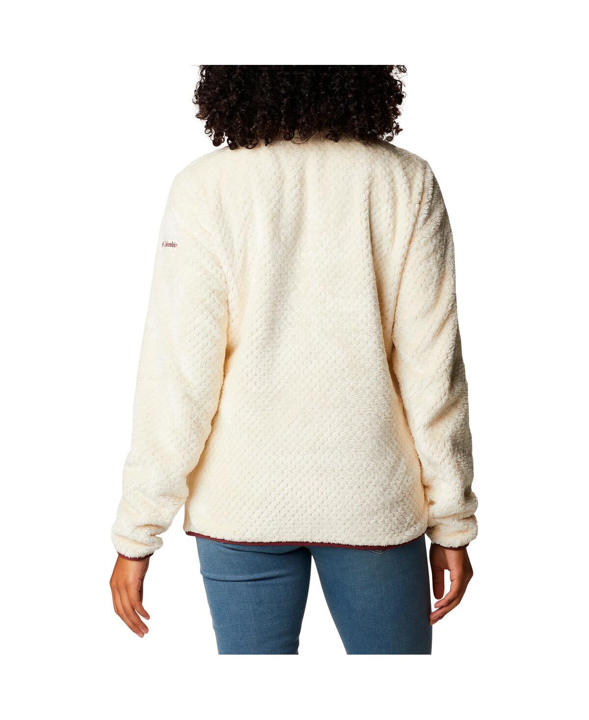 Columbia Women's Cream Virginia Tech Hokies Fireside Ii Sherpa Full-zip Jacket In Neutral