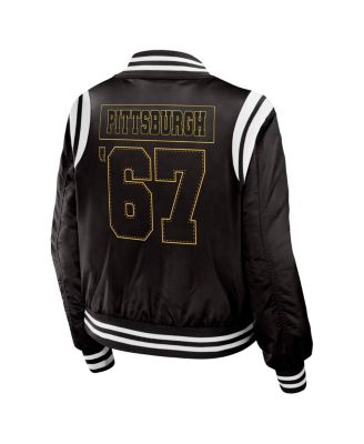 Women's Black Pittsburgh Penguins Baller Full-Zip Bomber Jacket