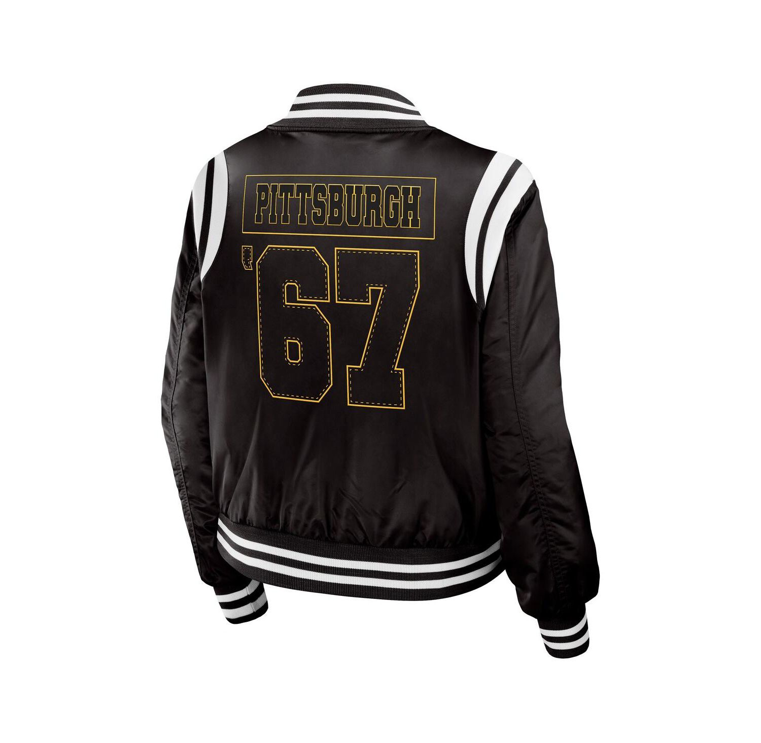 Women's Black Pittsburgh Penguins Baller Full-Zip Bomber Jacket