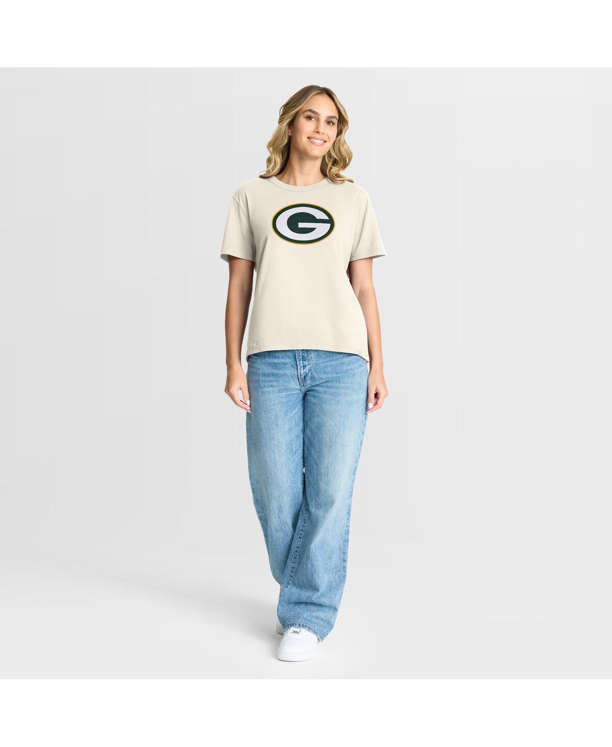 Fanatics Women's Cream Green Bay Packers Dove Legacy T-shirt In Neutral