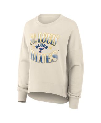 Women's Cream St. Louis Blues Oversized Vintage Slice Pullover Sweatshirt