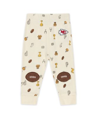 Baby Boys and Girls 2-Piece Cream Kansas City Chiefs Waffle-Knit Sleep Set