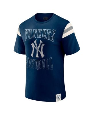 Darius Rucker Collection by Men's Navy New York Yankees Distressed Sleeve Stripe T-Shirt
