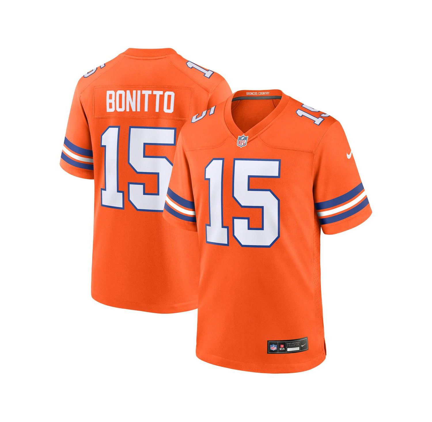 Men's Nik Bonitto Orange Denver Broncos Alternate 2 Mile High Collection 1977 Throwback Game Jersey