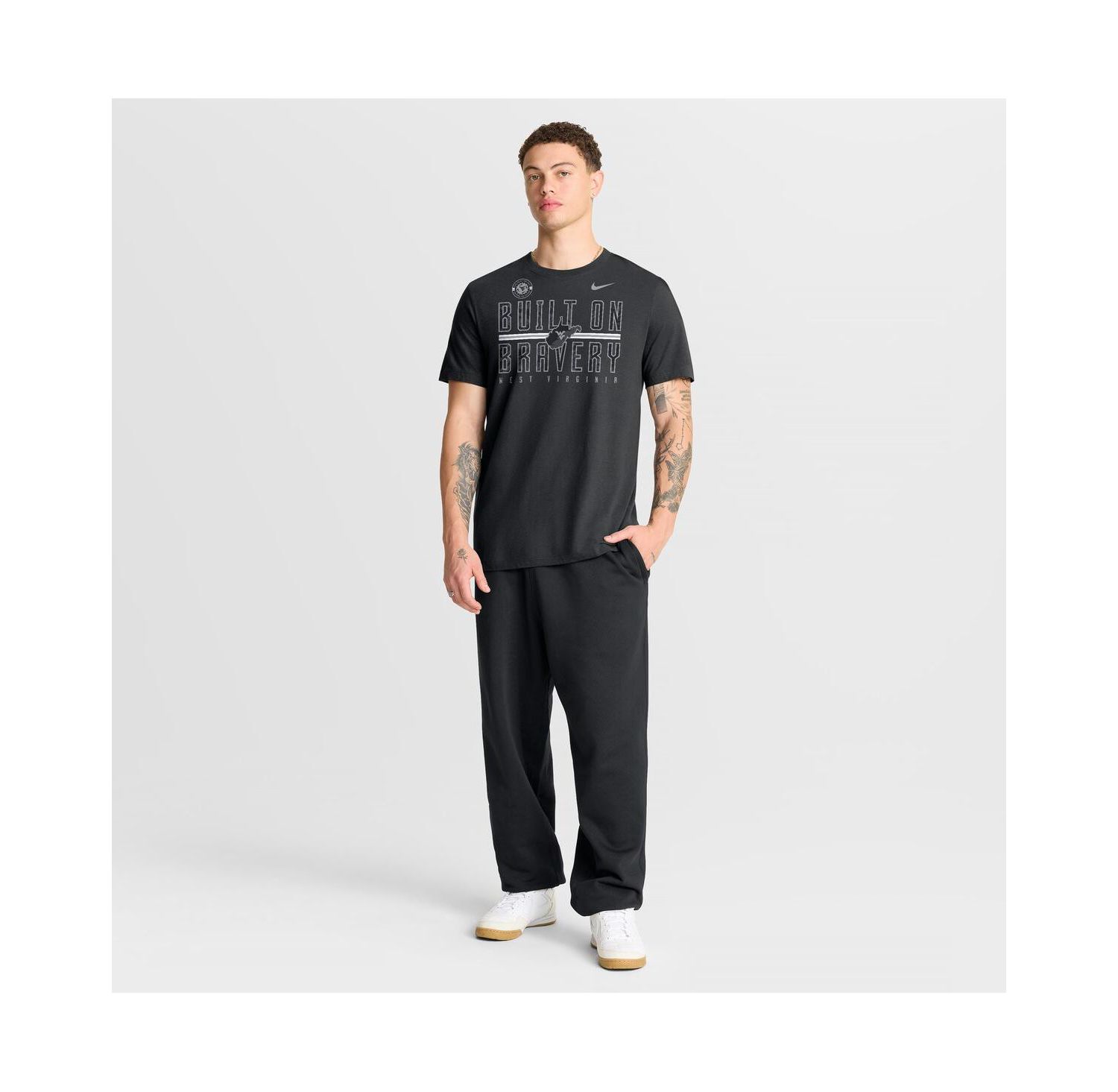 Men's Black West Virginia Mountaineers Built on Bravery T-Shirt