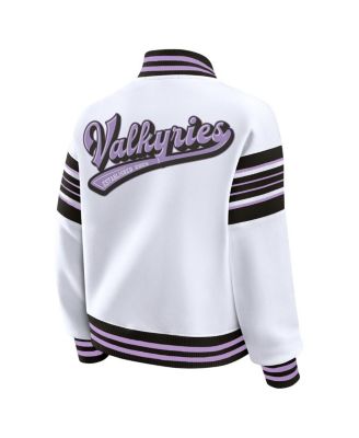 Women's White/Black Golden State Valkyries Plus Size Full-Snap Fleece Sweatshirt Jacket