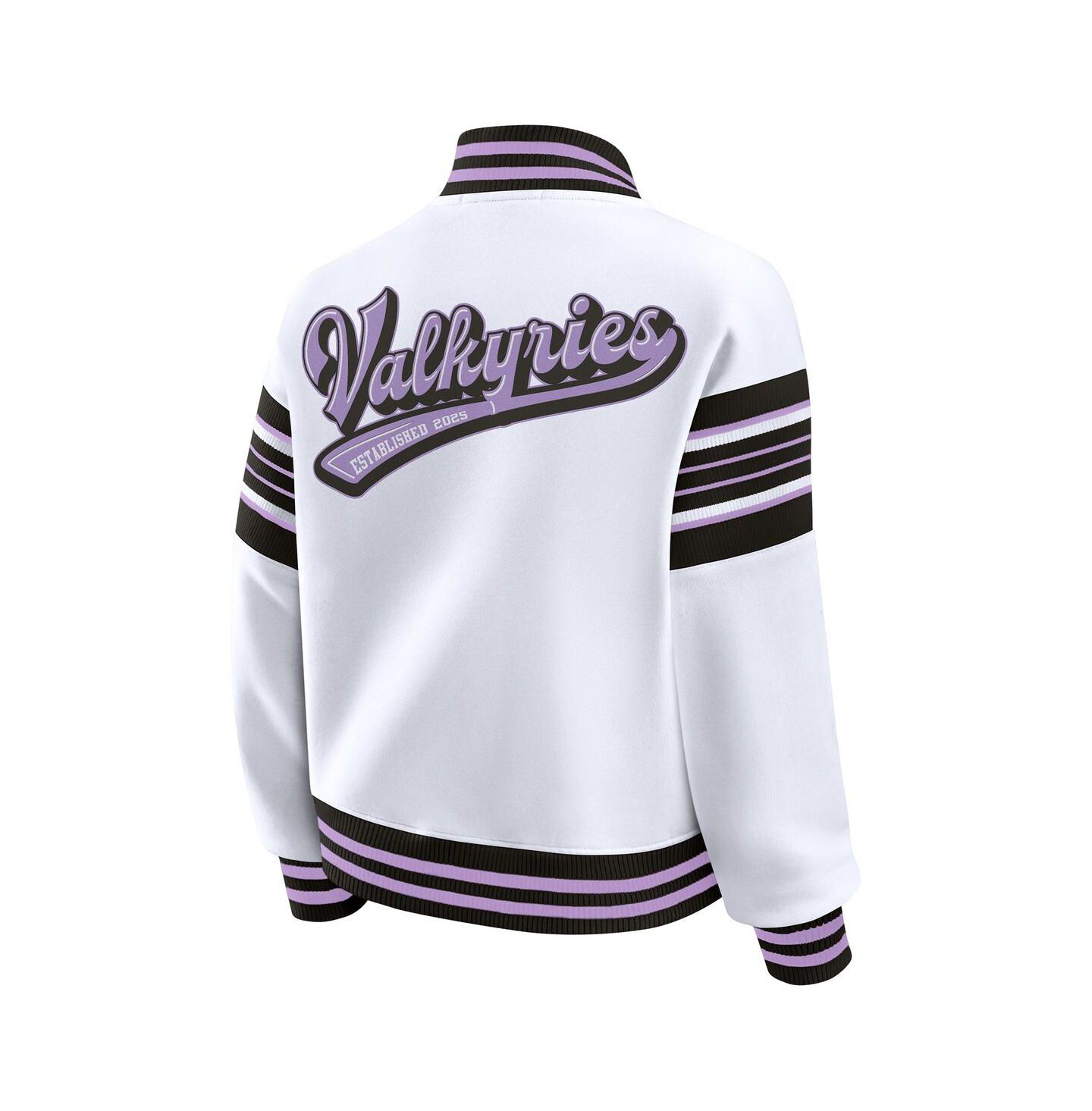 Женская куртка WEAR by Erin Andrews White/Black Golden State Valkyries Plus Size Full-Snap Fleece Sweatshirt — фото 3