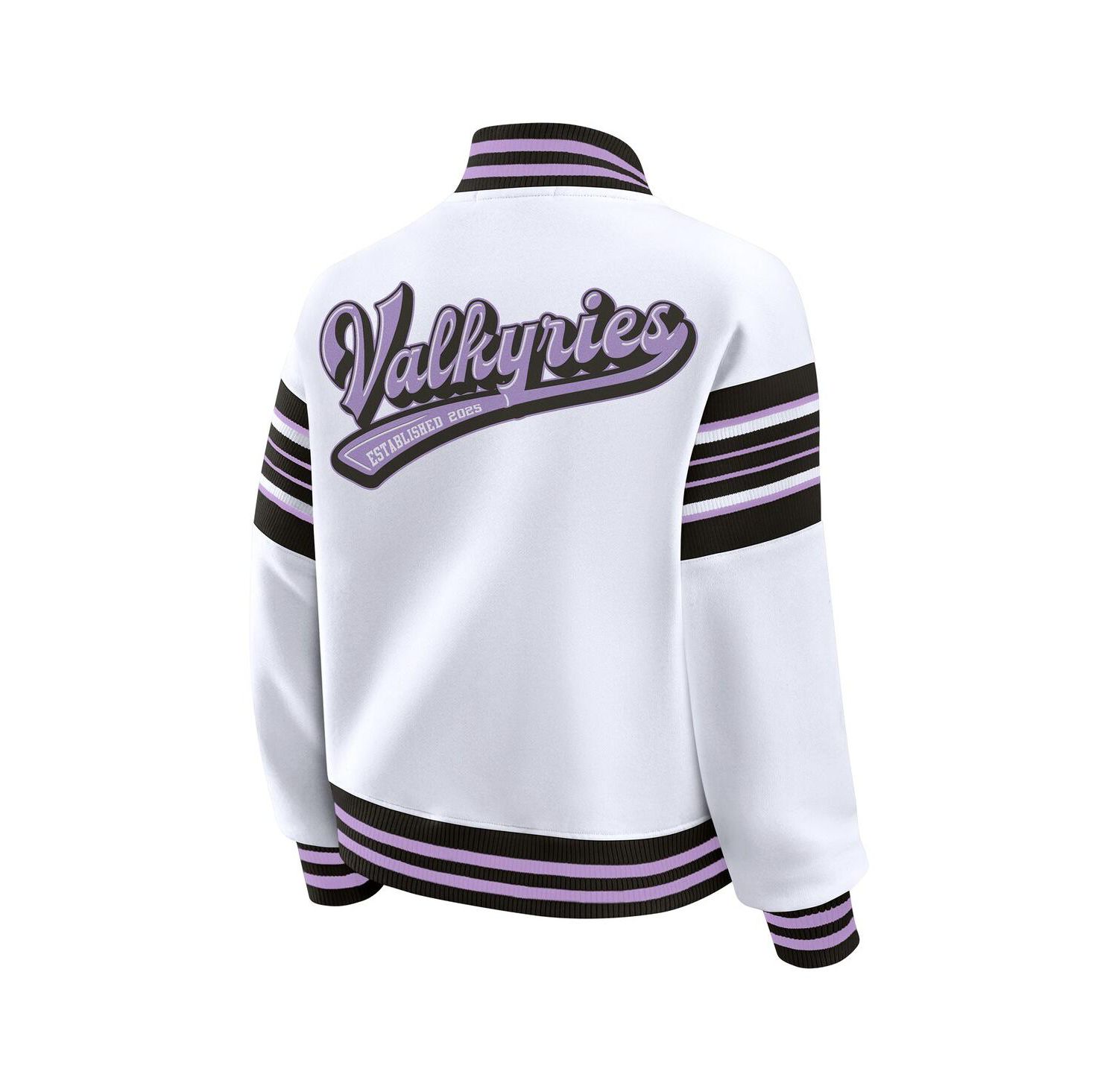 Women's White/Black Golden State Valkyries Plus Size Full-Snap Fleece Sweatshirt Jacket