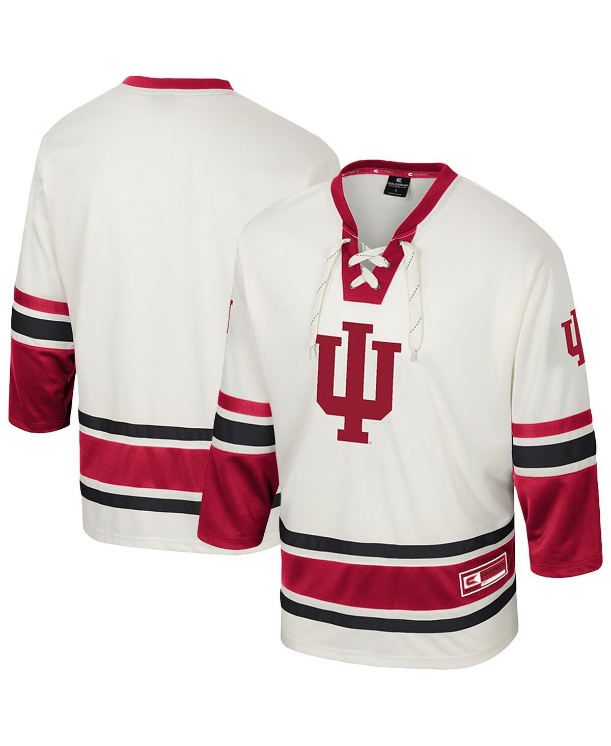 Colosseum Men's Cream Indiana Hoosiers Puck Proud Fashion Hockey Jersey