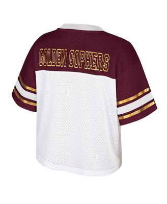 Women's White Minnesota Golden Gophers Treasure Cropped Football Jersey